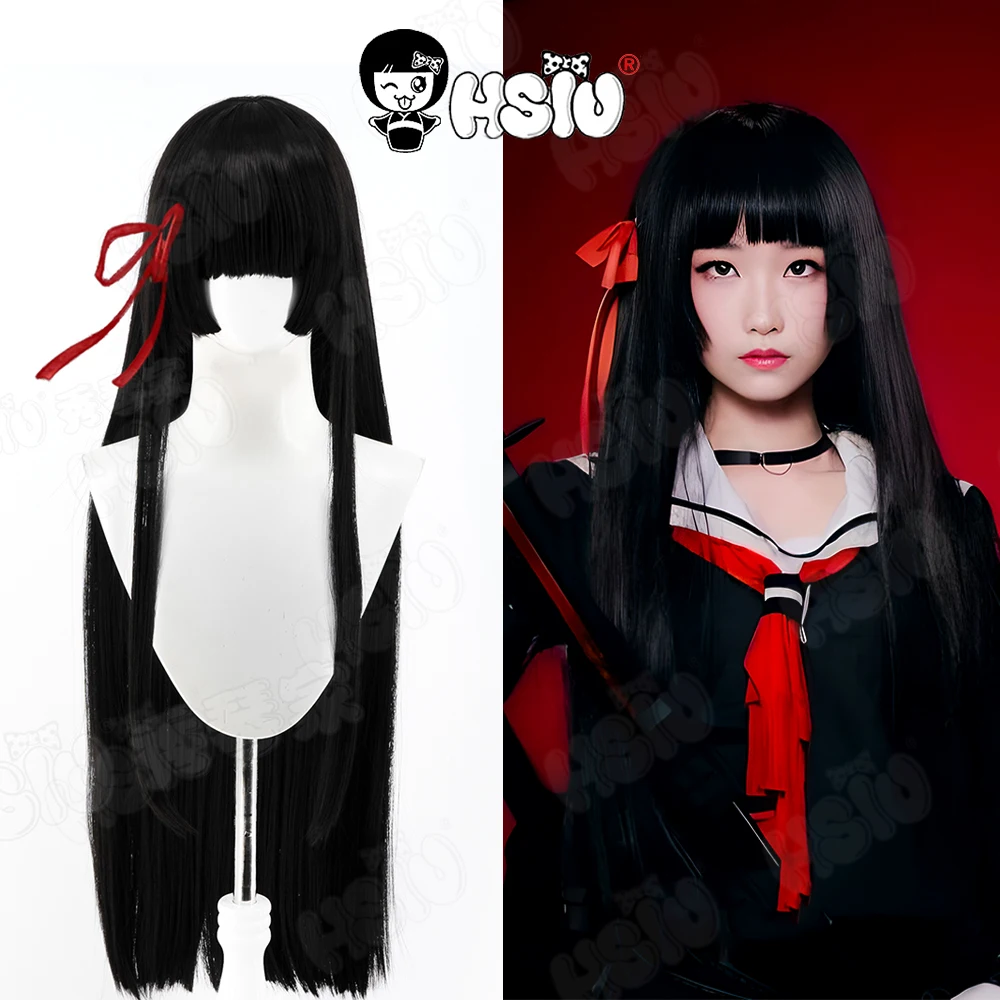 

Парик для косплея CHISA HSIU 80 см, длинные черные волосы, синтетический парик + шапочка для парика, вечерние женские парики для девочек, игра Wuthering Waves, парик для косплея CHISA