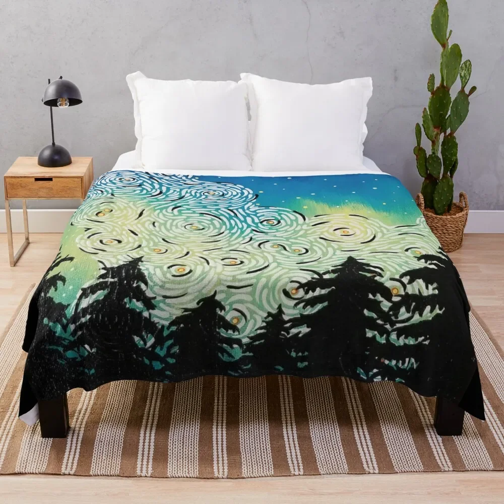 

Aurora Borealis Throw Blanket Thins Multi-Purpose Blankets