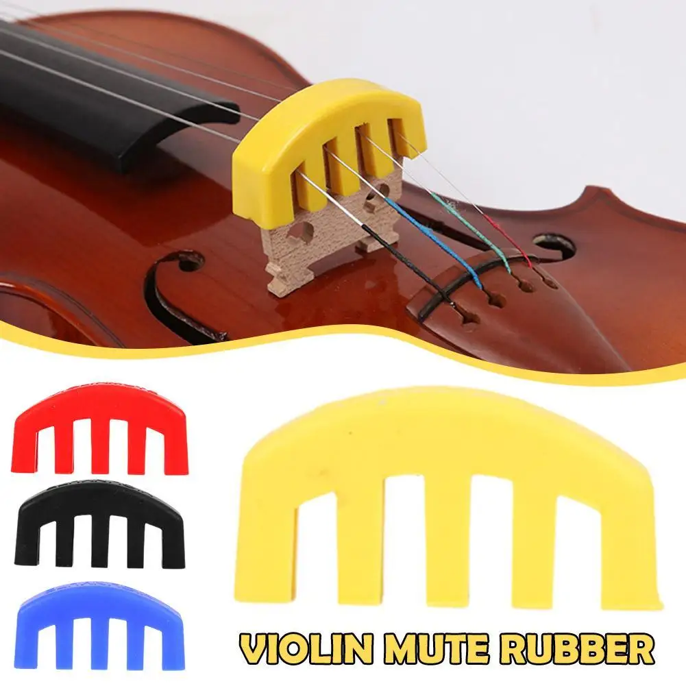 Violin Mute Part Rubber Violin Mute Silencer For 4/4 3/4 1/2 Violino Practice Accessories Colorful Rubber Mute Mute