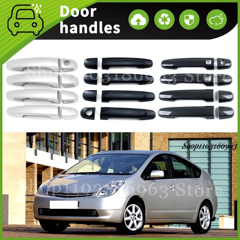 

For Toyota PRIUS 20 2003-2008 Gloss Black Chrome Car Door Handle Cover Trim Styling Accessories Car Stickers Auto Accessories