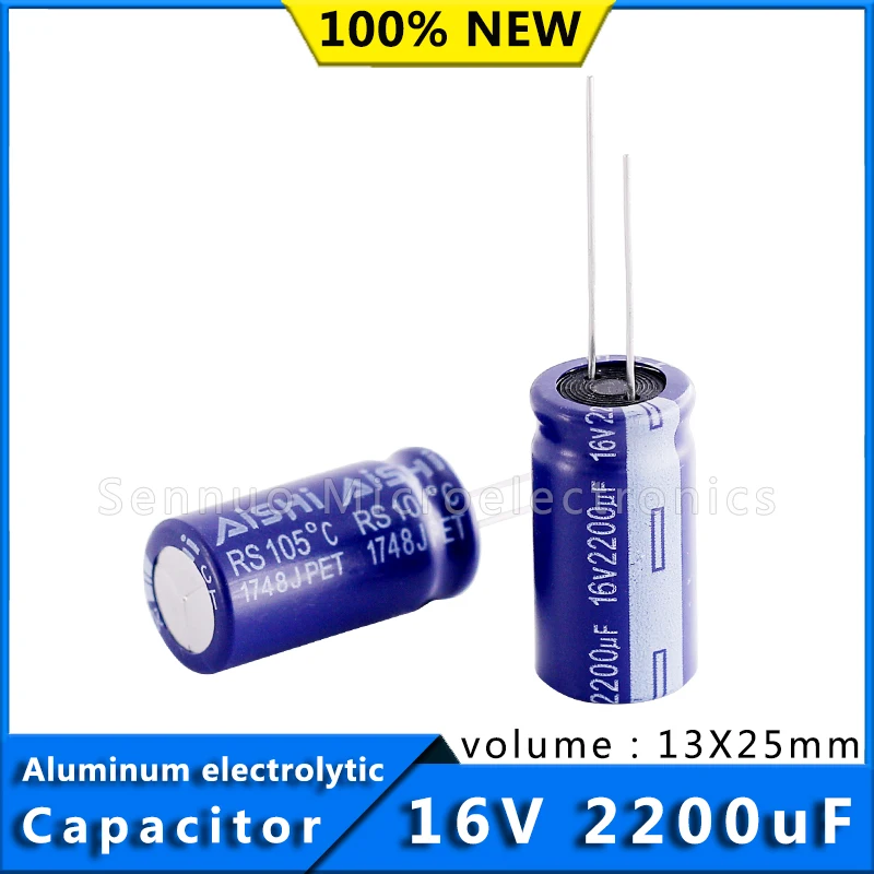 

5pcs 16V 2200UF 13*25 Low ESR Aluminum Electrolytic Capacitors 2200uf 16V High Frequency Low Resistance Electrolytic Capacitors