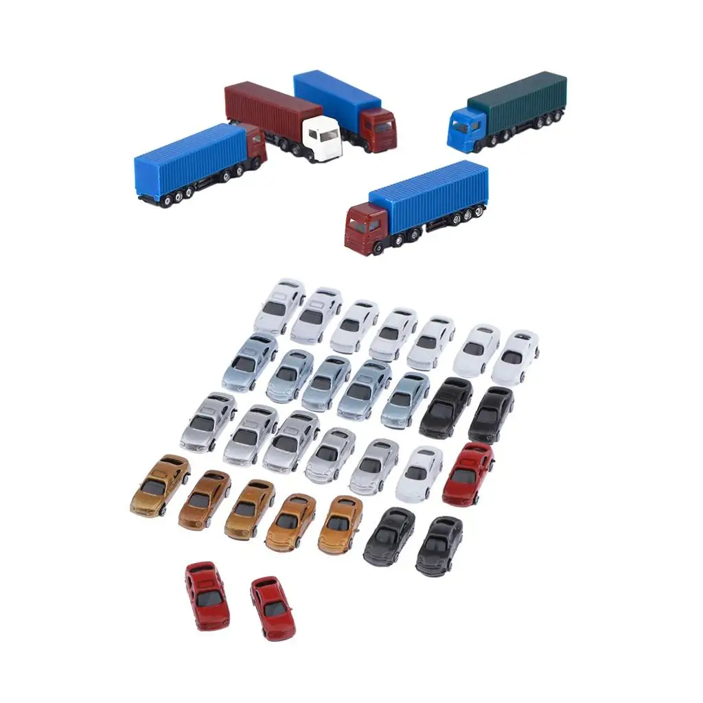35 Packs 1/200 Car & Truck Mini Street Building Diorama Table