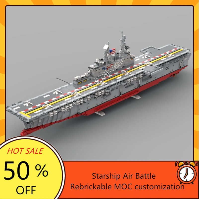 

2635PCS MOC USS America LHA-6 Puzzles Warship Set Assembly Creative Kids Puzzle Holiday Christmas Gift Toys for Kids Ages
