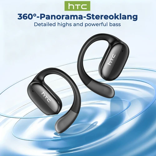 Imagen 2 del producto Auriculares Inalámbricos Bluetooth con Pantalla LCD Full HD, Auriculares de Oreja Abierta, 30 Horas de Duración de la Batería, HTC NE58V6.0, Ajuste Seguro, Sonido Nítido