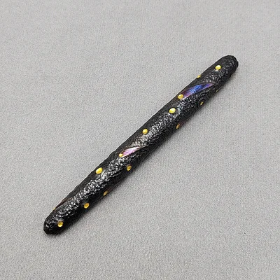 

High End Hand-made T-itanium Alloy Pen, Hand Carved Signature Pen, Meteorite Crater Fountain Pen Creative Gift Collection