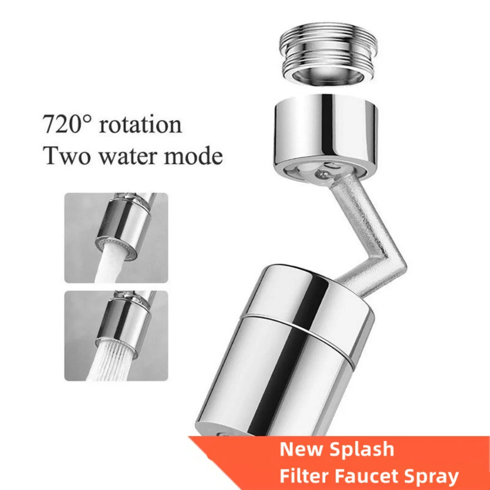 stainless steel 720°Rotation Faucet extender Universal Splash-proof Saving Faucet Sprayer Head Bathroom kitchen Extender Adapter