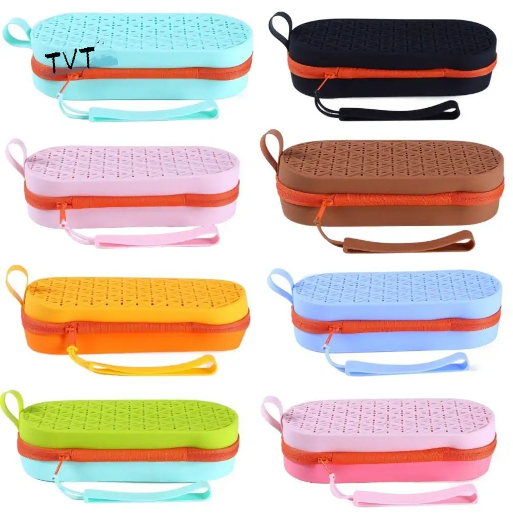 

Silicagel Swimming Goggles Storage Box Drain Hole Portable Myopia Glasses Case with Handle Waterproof Zipper Eyeglasses Bag Kids