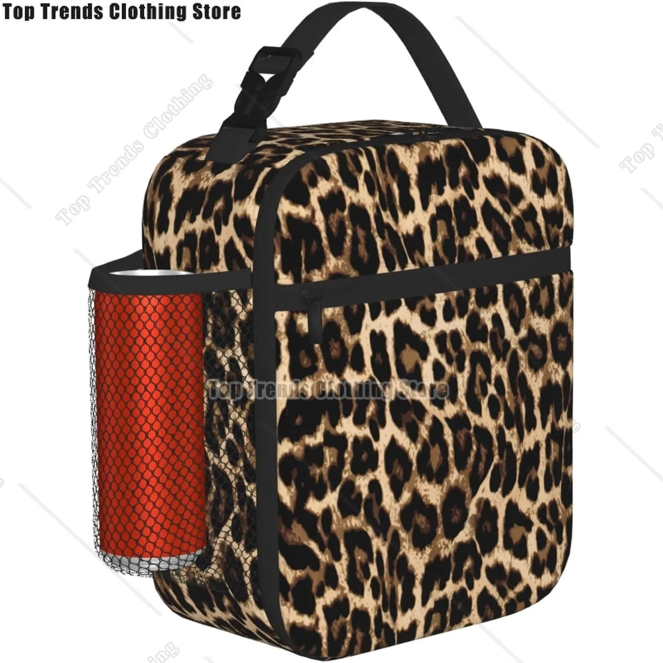 Insulated Reusable Leopard Cheetah Print African Animal Hunting Lunch Bag Cute Cooler Container for Picnics And Work