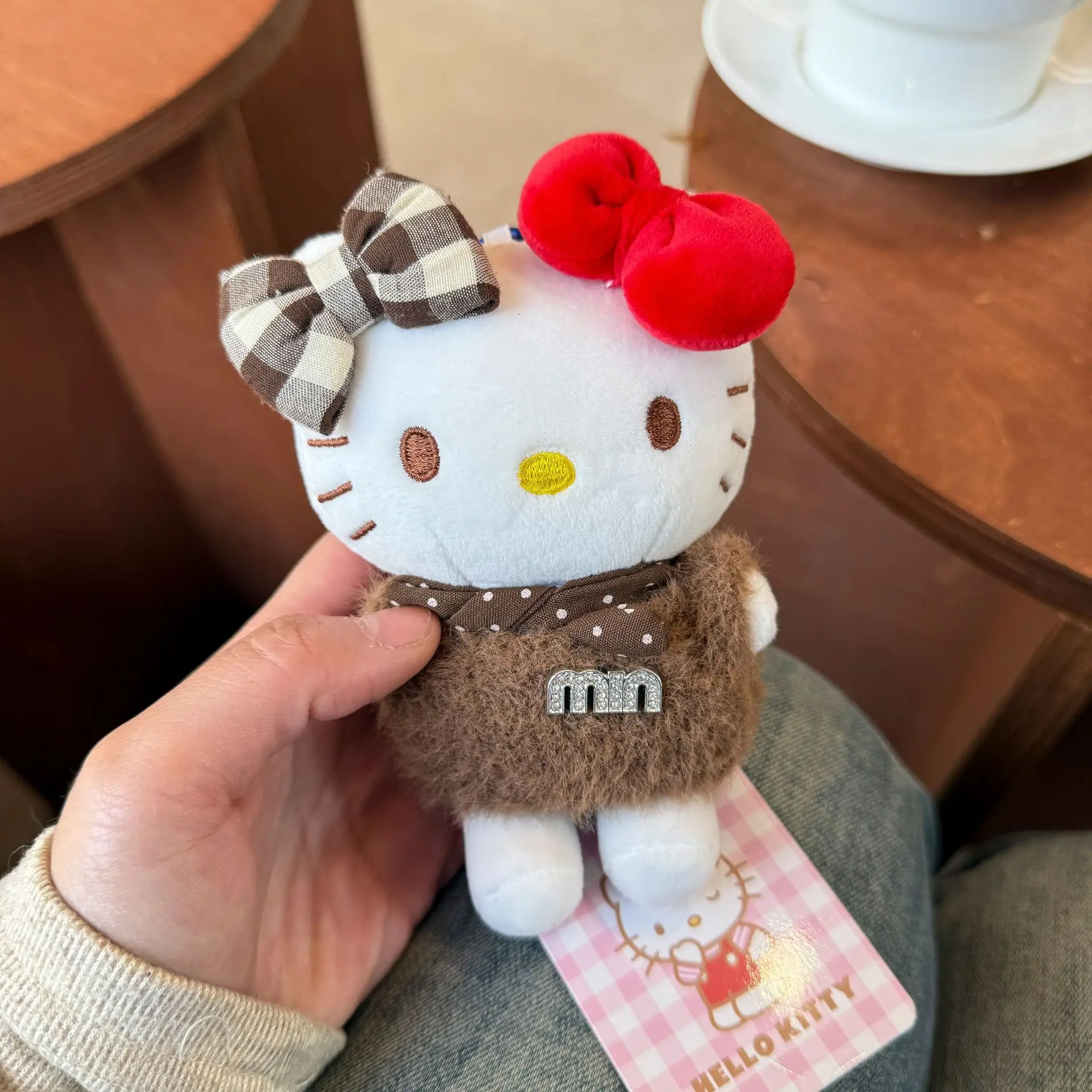 Kawaii Hello Kitty Plush keychain Peripheral Pendant Doll Cute Fashion Sunglasses Keychain Backpack Accessories Christmas Gifts