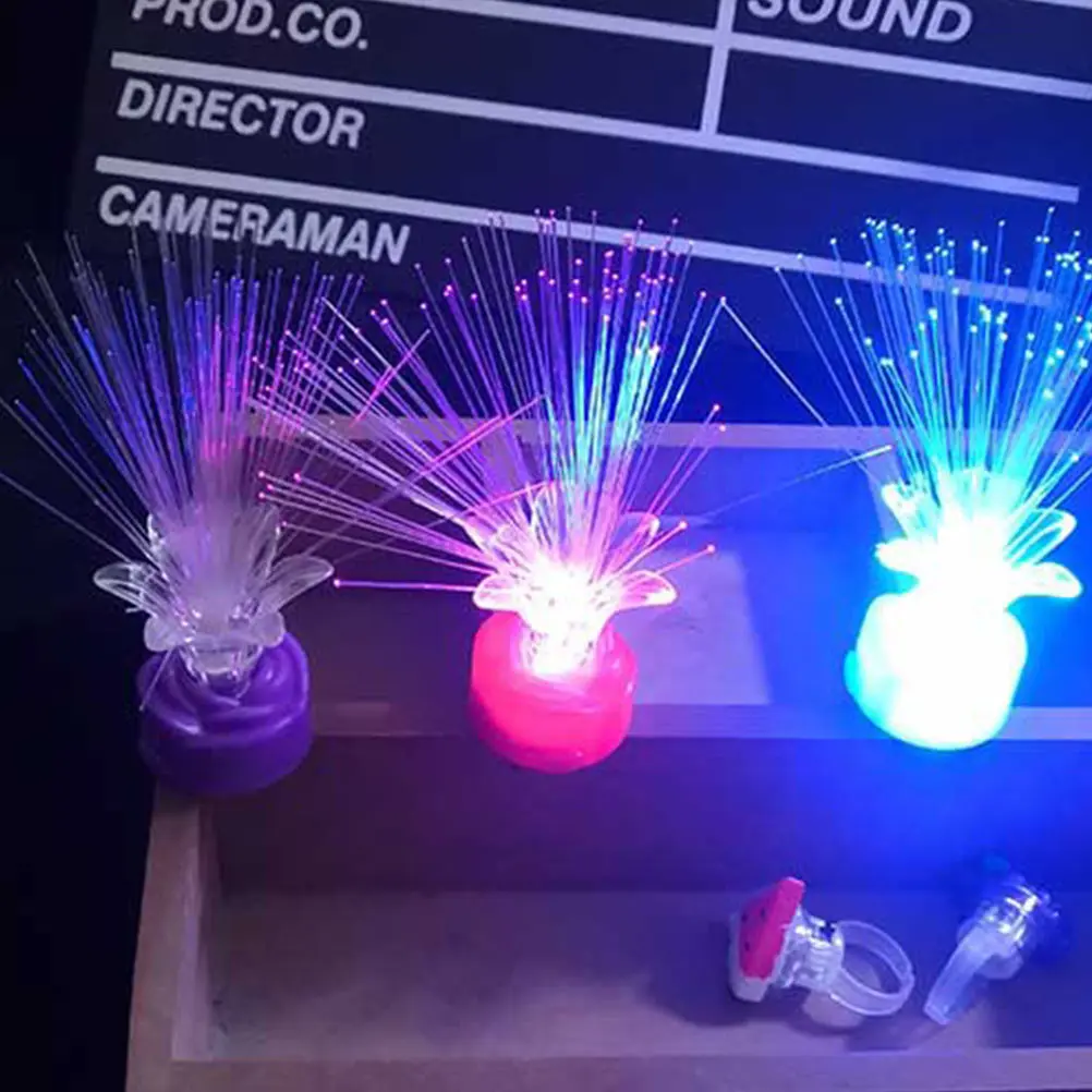 

10pcs Fiber Optic Rose Light Table Lamp Desktop Decorative Night Light For Home Bedroom Shop Abs Unique Design Chic Optical