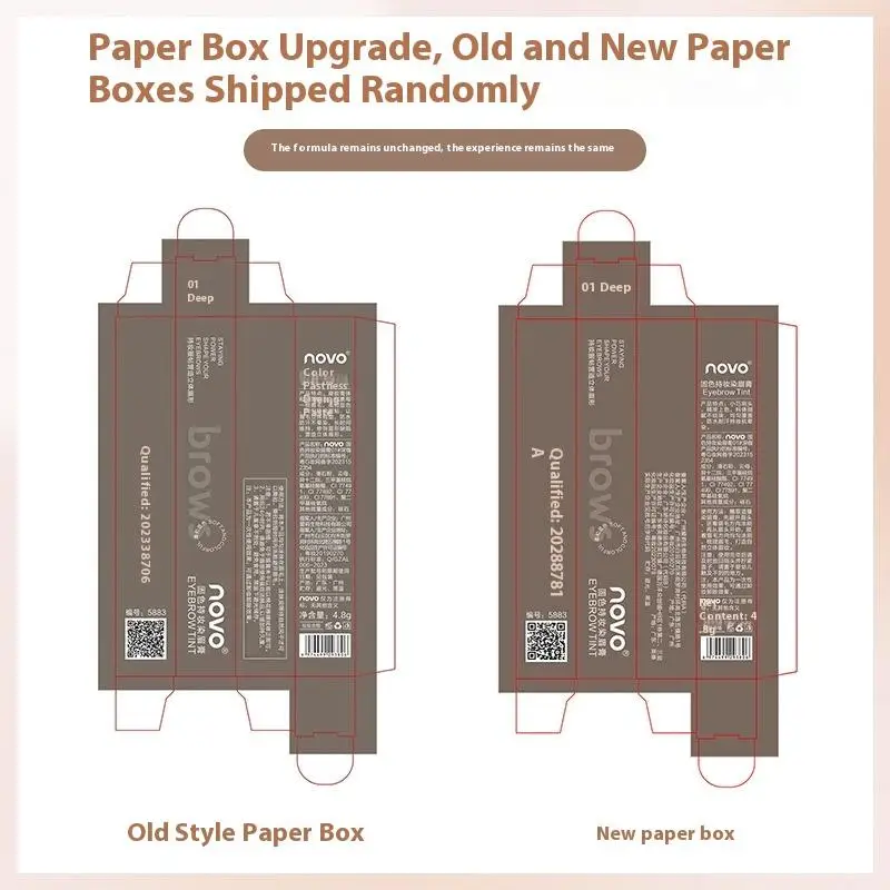 액체 염색 눈썹 크림 오래 지속되는 방수 천연 다크 브라운 아이 브로우 틴트 눈썹 강화제 4 색 마스카라 화장품