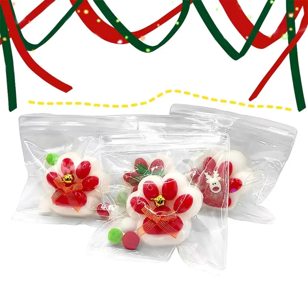 Super Large Christmas Cat Paw Squeeze Toys Slow Rebound Silicone Cartoon Fidget Toy Kneading Colorful Cat Paw Pinch Toy Children