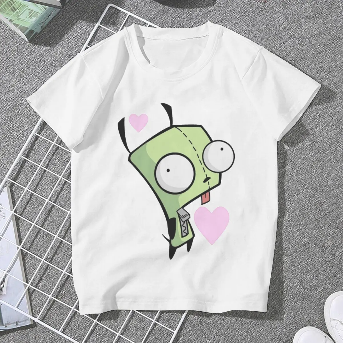 TV Play Invader Zim Pink Heart T Shirt Grunge Women's Tees Summer Harajuku O-Neck TShirt