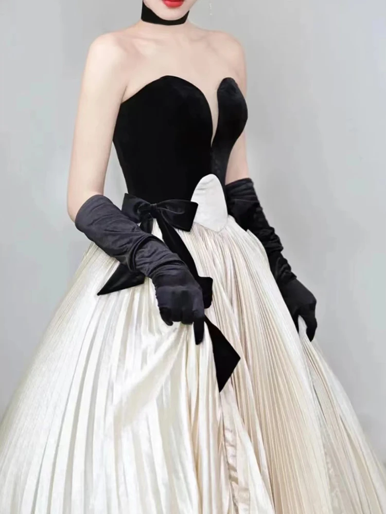 

Hebe Sle Velvet Evening Gown Women's Bla Luxury Host Wedding Ceremony Performances Cany Annual Meeting Drinking Cer...