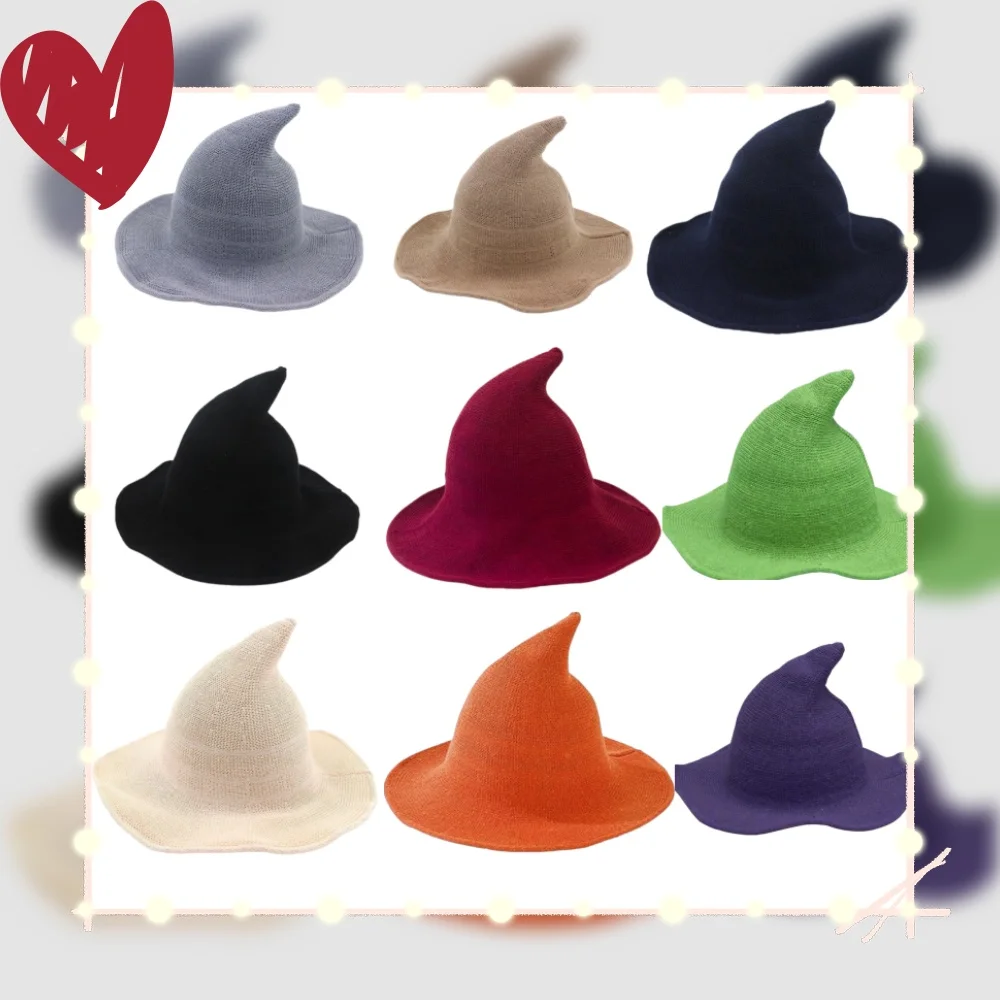 witch-cosplay-hat-halloween-costume-knitted-foldable-pointed-cap-photo-prop-masquerade-festival-decoration-cap-headpiece