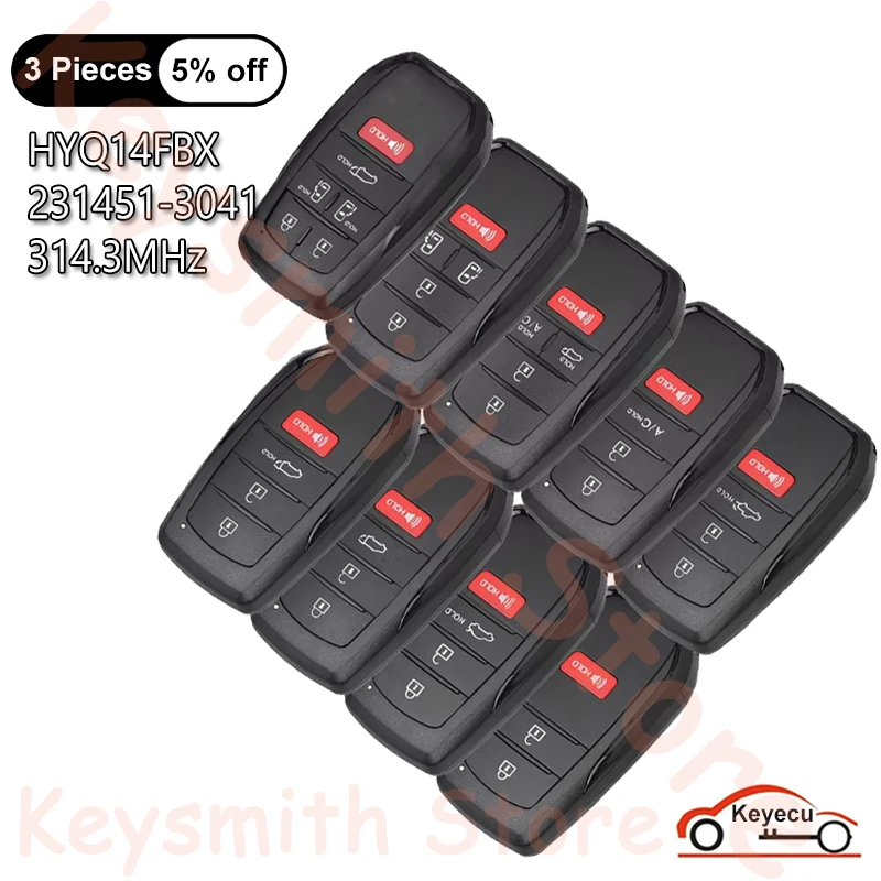 KEYECU 314.3MHz for Toyota Sienna RAV4 Prime Venza Tundra BZ4X Grand Highlander Auto Smart Remote Key Fob HYQ14FBX 231451-3041