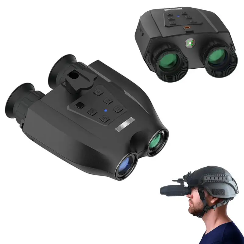 

Helmet Night Vision Goggles Starlight Night Range 300m 48X 3D Dual Lens and Displays Compass 2.5K Video 48mp Picture for Hunting