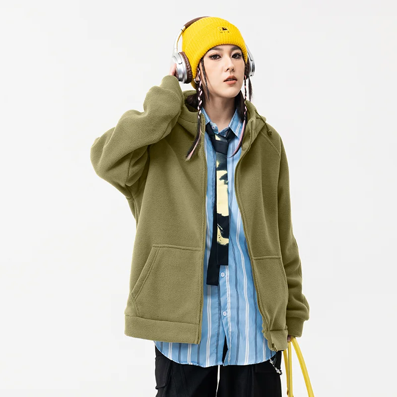 سترة صوف بغطاء للرأس للرجال سترة كاجوال فضفاضة