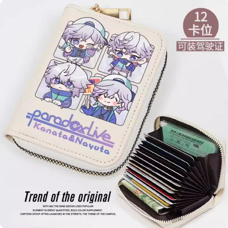 

Anime Paradox Live Yatanokami Nayuta Kanata Fashion Wallet PU Purse Card Coin Zipper Cash Holder Bag Cosplay Gift B438