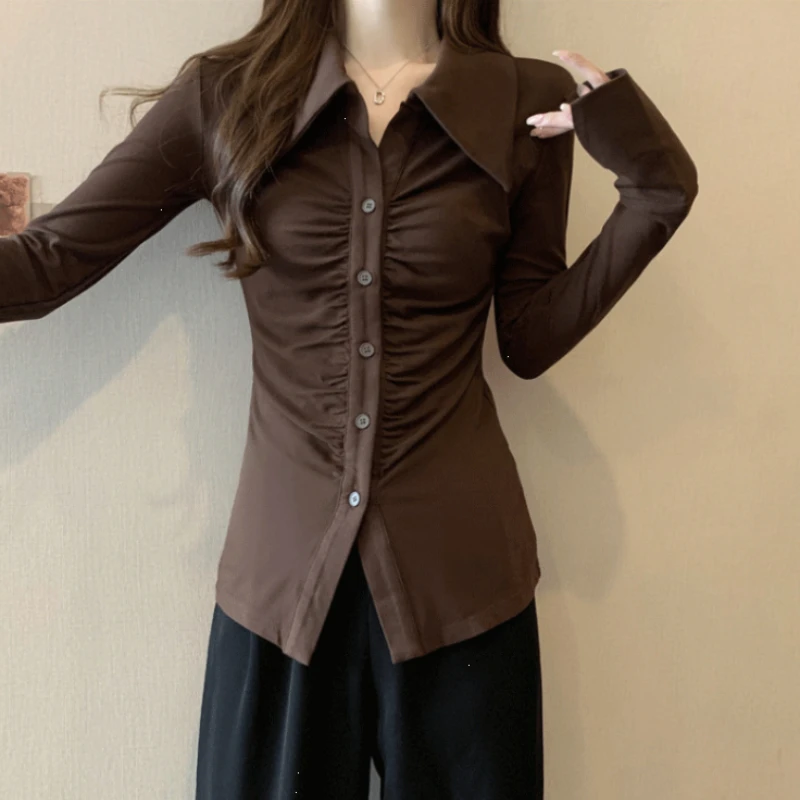 Versatile Mix and Match Tummy Control Polo Shirt with Pleated Detailing Slimming Innerwear