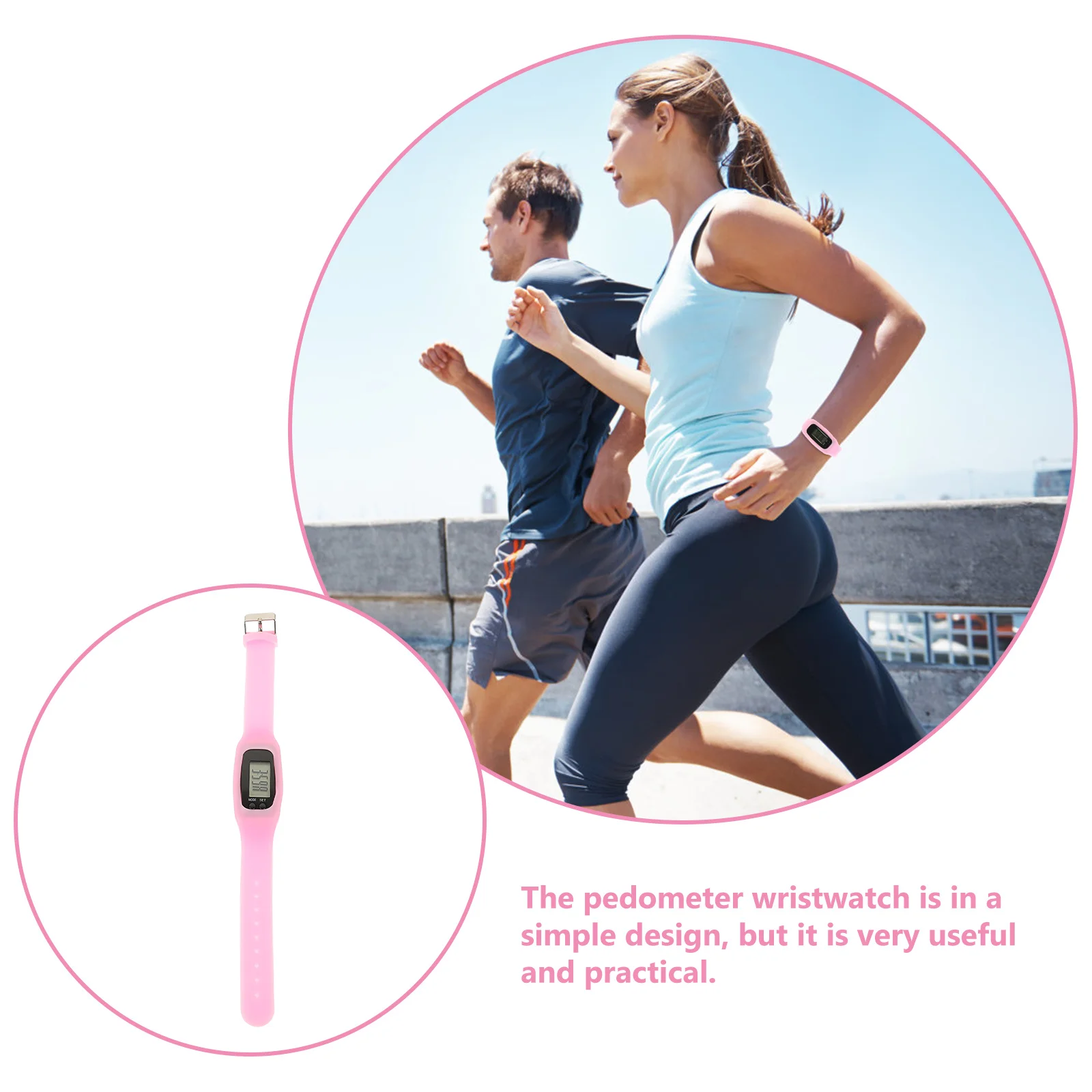 سوار عداد الخطى، ساعة عداد الخطوات، شاشة عرض شفافة، تصميم بسيط، محمول وعملي للمشي والممارسة #3