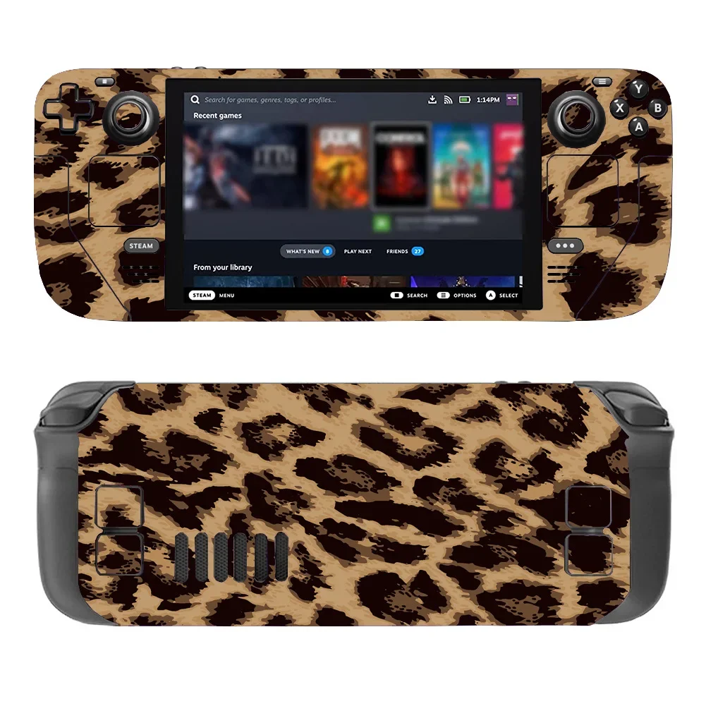 Наклейка на кожу из ПВХ с леопардовым принтом для STEAM Deck, матовая отделка, противопузырчатая, прочная защитная наклейка