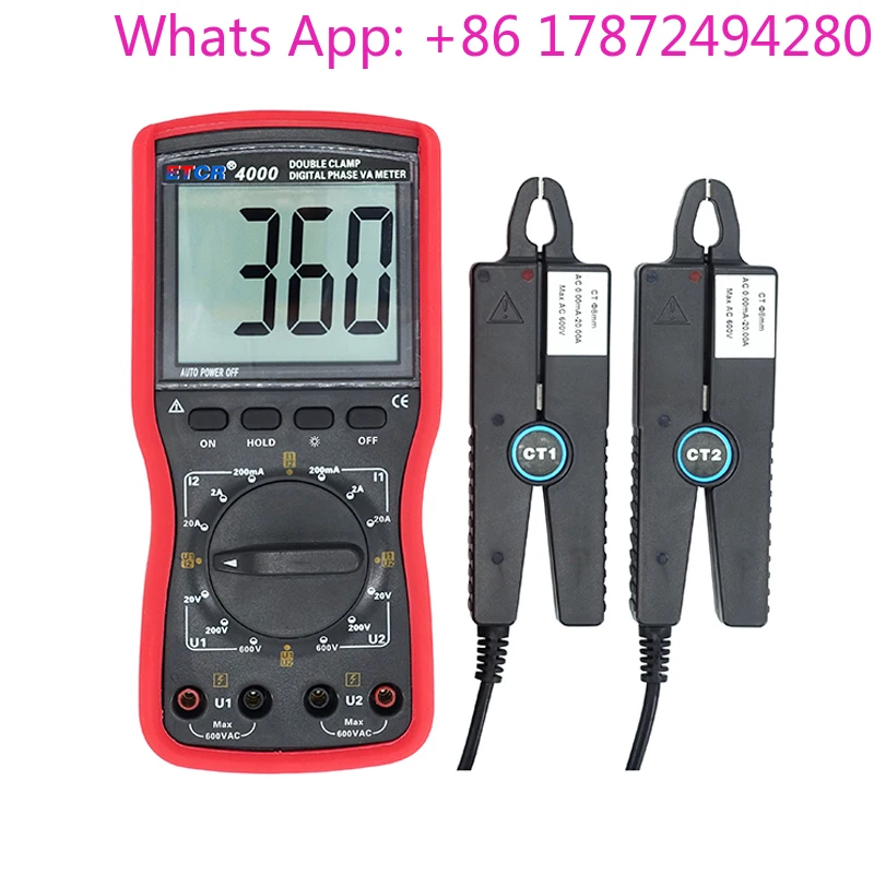 ETCR4000 Versatile and Easy to Use Double Clamp Digital Phase Voltammeter
