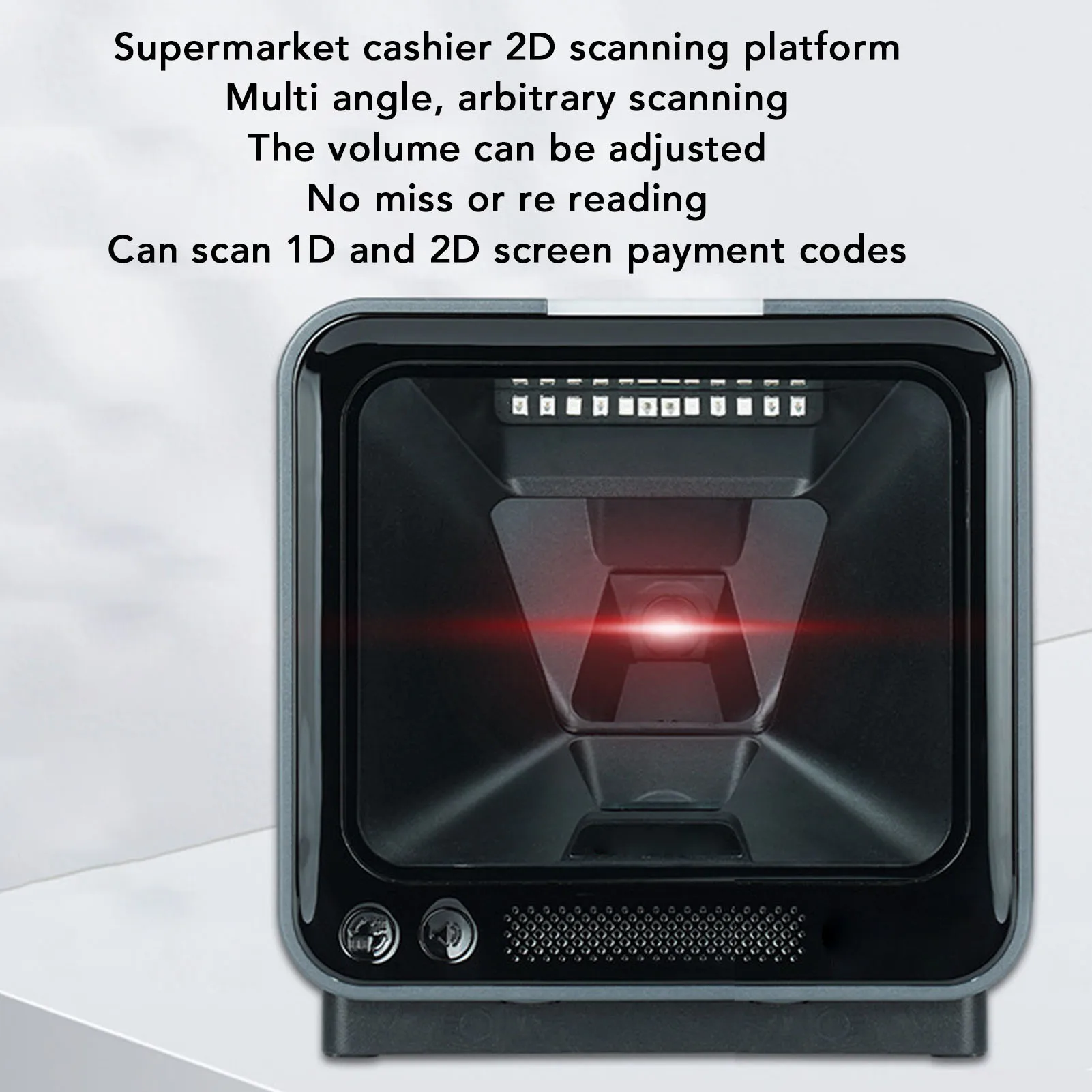 1D 2D Desktop Barcode Scanner Prevent Rereading Infrared  Sensing USB Interfacefor for Supermarket Bookstores Restaurant Shop