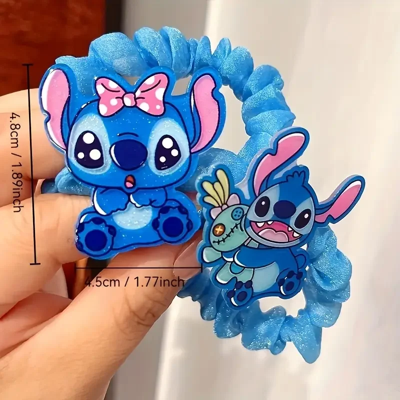 Disney Lilo and Stitch Hair Rope for Women Kawaii Stitch Acrylic Hairpin Rubber Band Hair Accessoires Girl Gifts