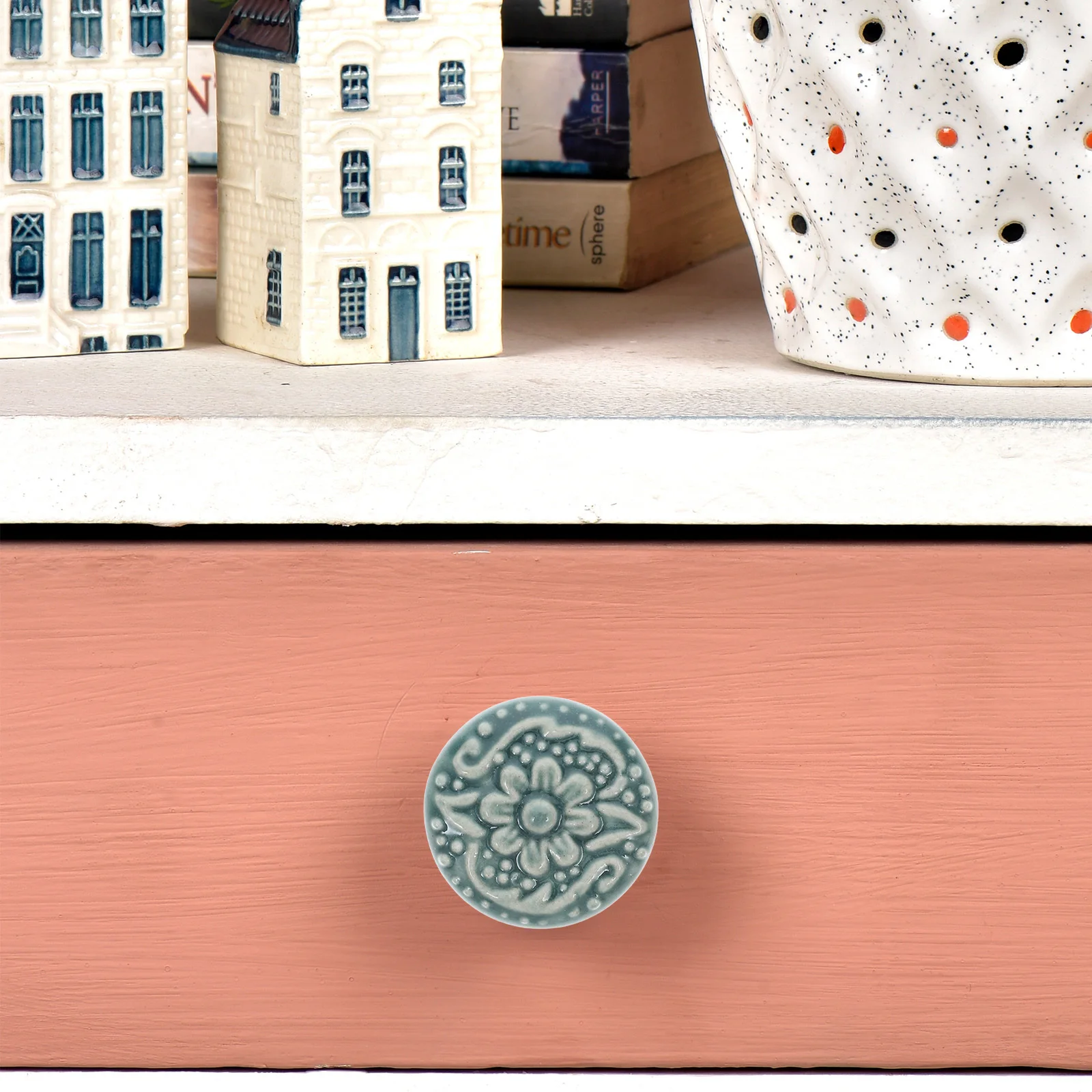 

6 Pcs Ceramic Drawer Knobs Cabinet Hardware Style and Pulls Furniture Handles Bow Dresser Closet