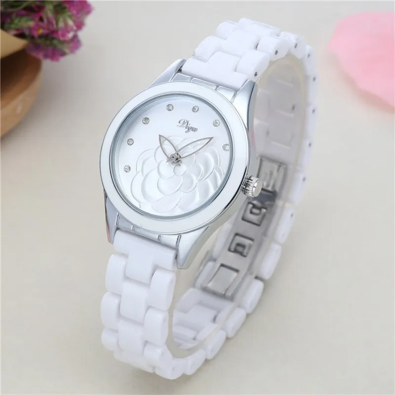 Watch for Women Camellia Luminous Pointer Quartz Watch Ceramic Bands Casual Fashion Student Clock Senior Girl Gift  Reloj Mujer