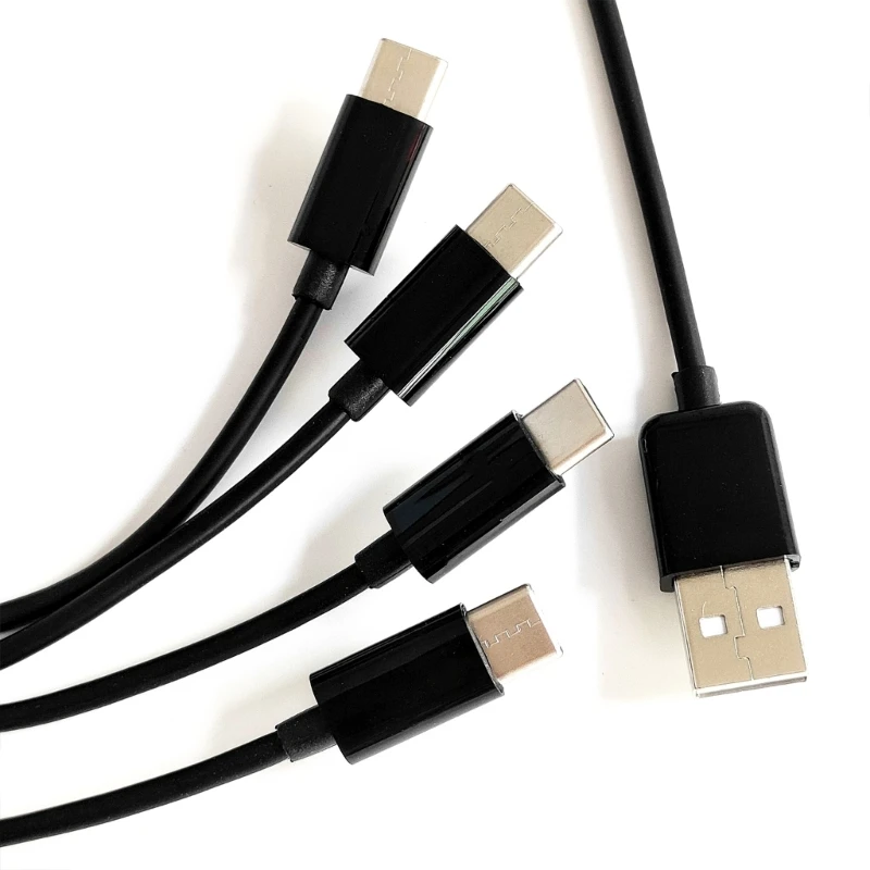 4-in-1 USB C Splitter Cable Multi Charger Cable with 4Type-C Male Plugs Fasting Charging Cord for Mobile Devices