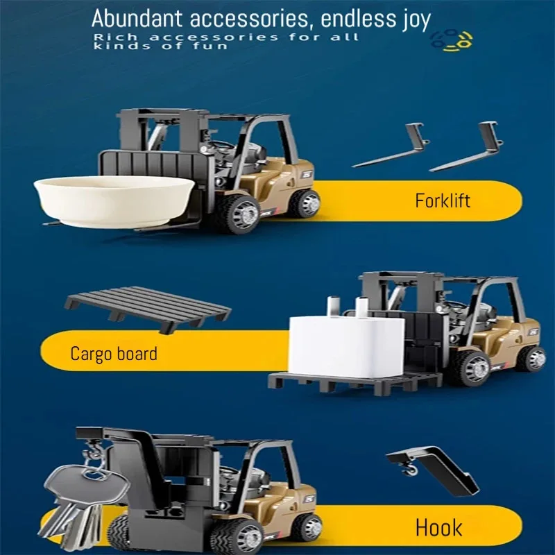 รถโฟล์คลิฟท์บังคับวิทยุ Wen Nan Feng รุ่นใหม่ ขนาดเล็ก วัสดุอัลลอยด์ ครึ่งสเกล 2.4G ควบคุมผ่านแอพ รีโมทคอนโทรล 1:64 รถวิศวกรรมบังคับวิทยุ ของขวัญ