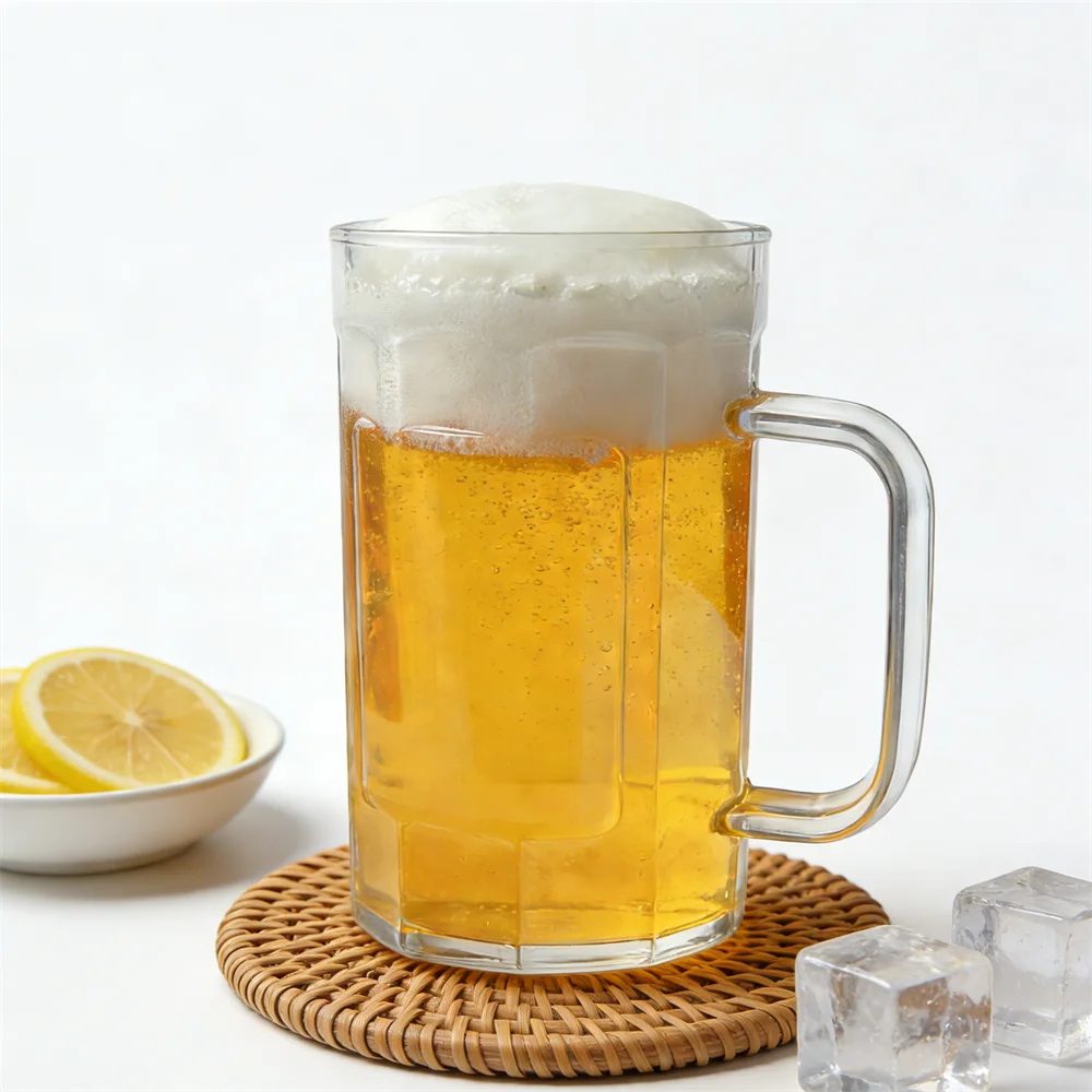 

Стеклянная кружка 500 мл с прозрачной ручкой для пива, сока, реквизит для съемки, имитация напитков, модель для демонстрации