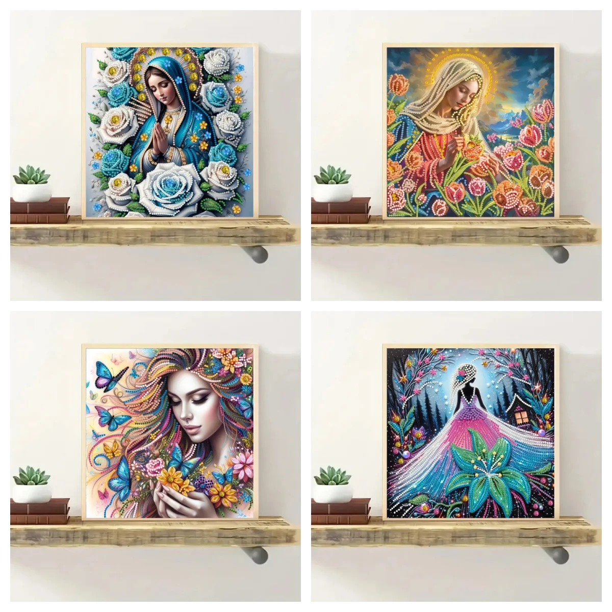 1 Stück DIY-Diamantgemälde in spezieller Form, Religion, ohne Rahmen, Kristall-Strass-Diamant-Kunst-Set für Schlafzimmer, Wohnzimmer, Büro