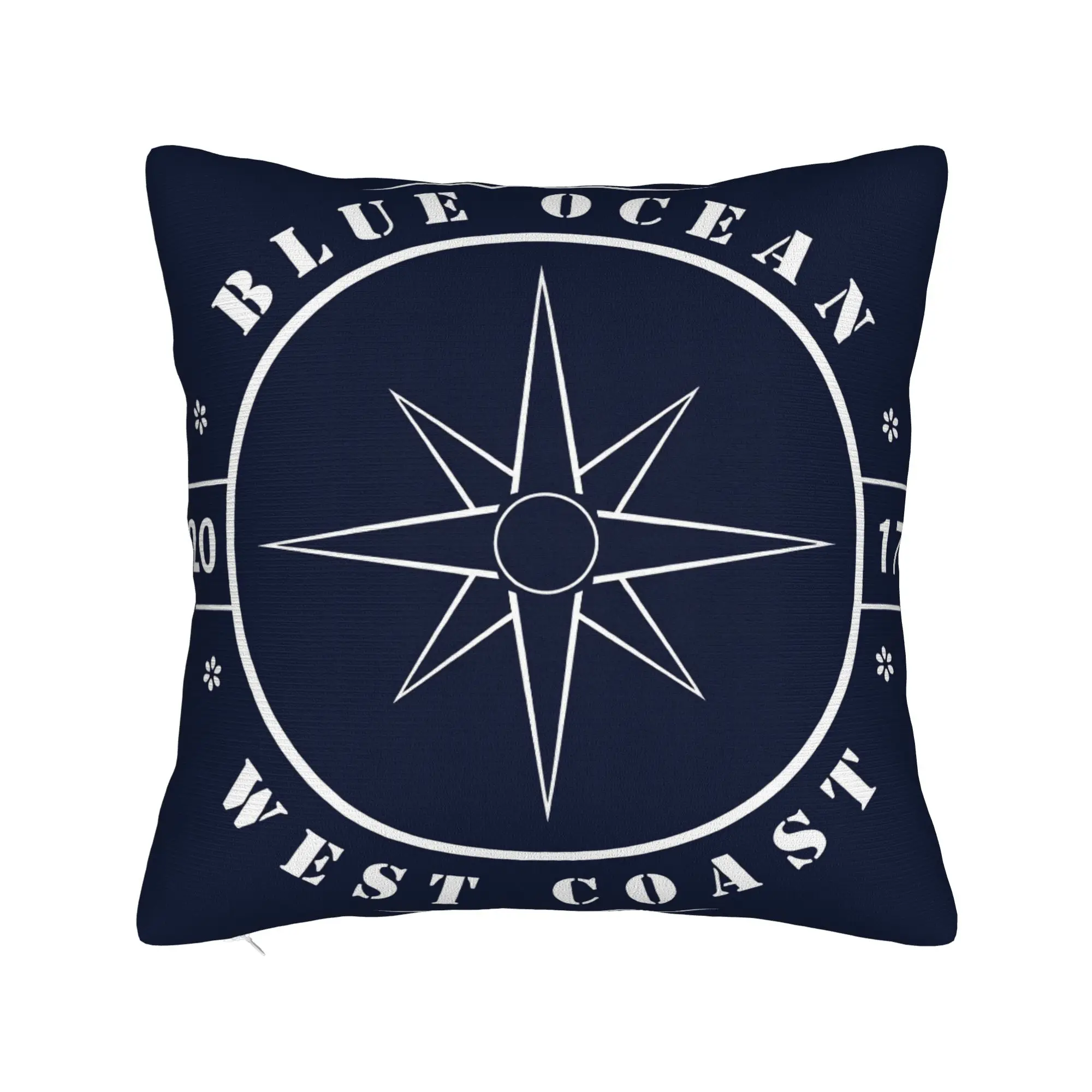 Nordic Dark Blue Nautical Collection Pillow Case  Print Pillow Cover Funny Cushion Cover For Sofa Car Home Decor