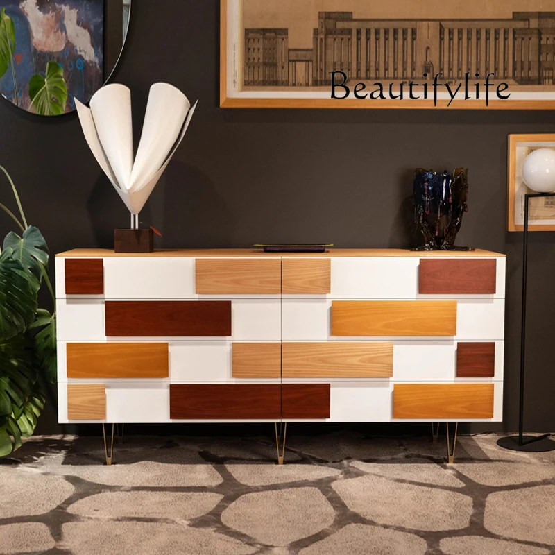 

Italian chest of drawers Modern minimalist entrance cabinet Designer side cabinet Italian minimalist