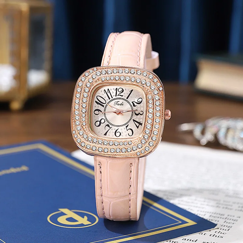 Women's Elegant Quartz Watch Fashion Female Wristwatch Starry Sky Design Diamond Studded Leather Strap Ladies Watch Girl Gifts view 2