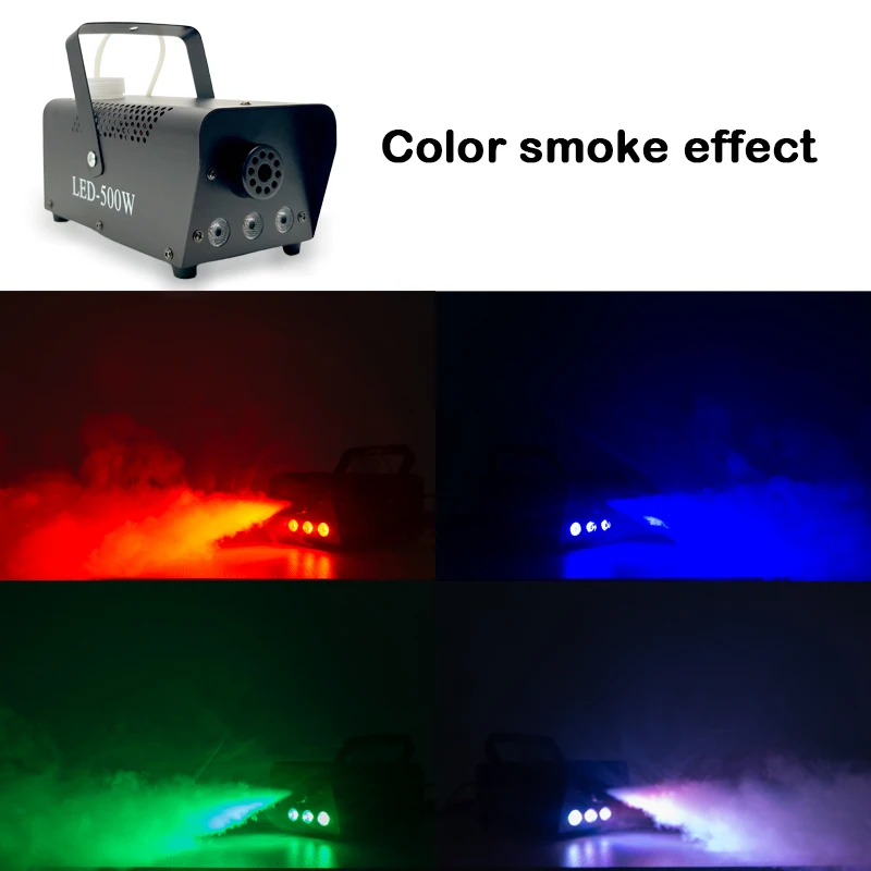 New Remote control LED 500W smoke machine RGB Mixed color fog machine professional smoke ejector stage equipment LED fogger