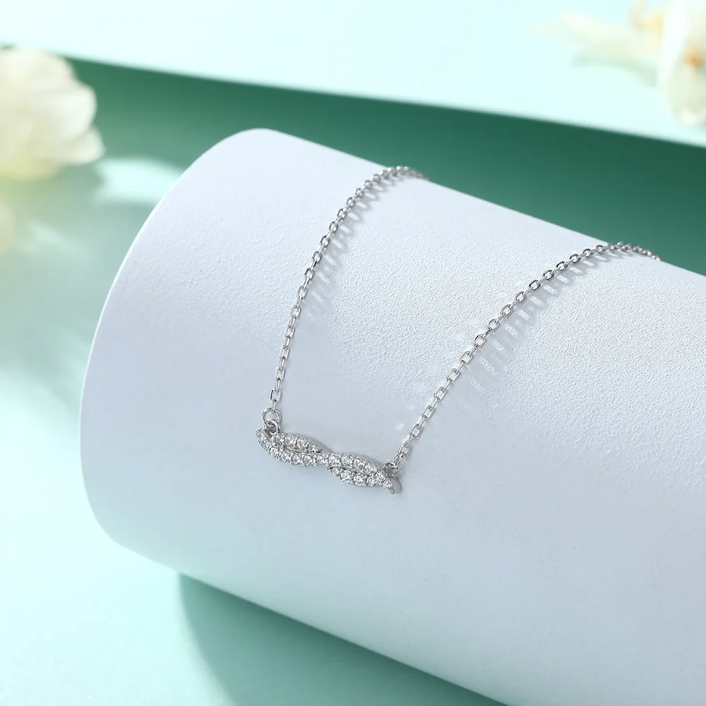 S925 الفضة النقية مطلي 18K الذهب PT950 البلاتين ليف قلادة زهرة ليف قلادة المتخصصة تصميم سلسلة الترقوة المألوف #3