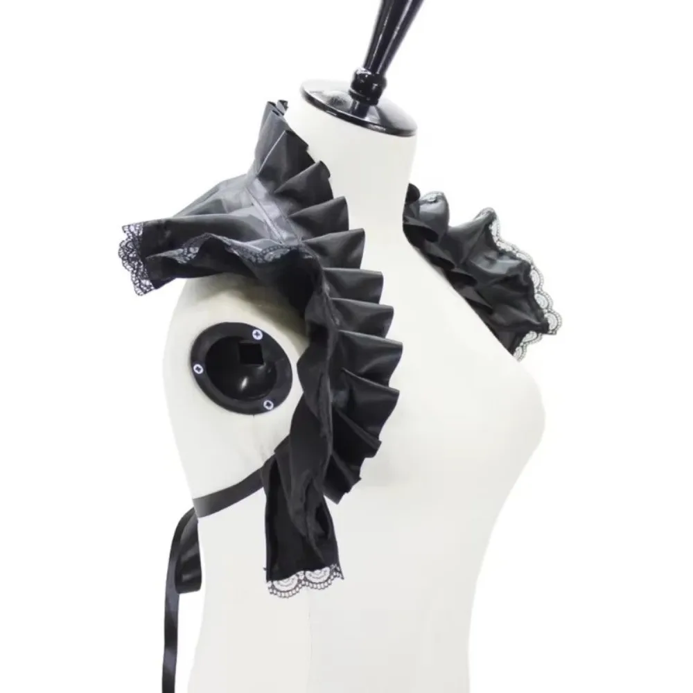 Vintage Pleated Ruffled Shrug Shawl Gothic Victorian Fake Collar Capelet Costume Shoulder Wrap Stage Performance