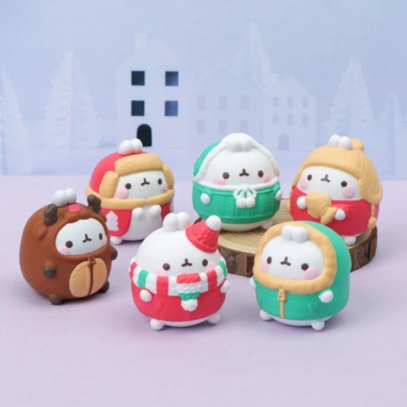 Molang Rabbit 2020 Limited Winter Edition Series Blind Box Toys Doll Cute Anime Action Figure Ornaments Figurines Dolls Desktop