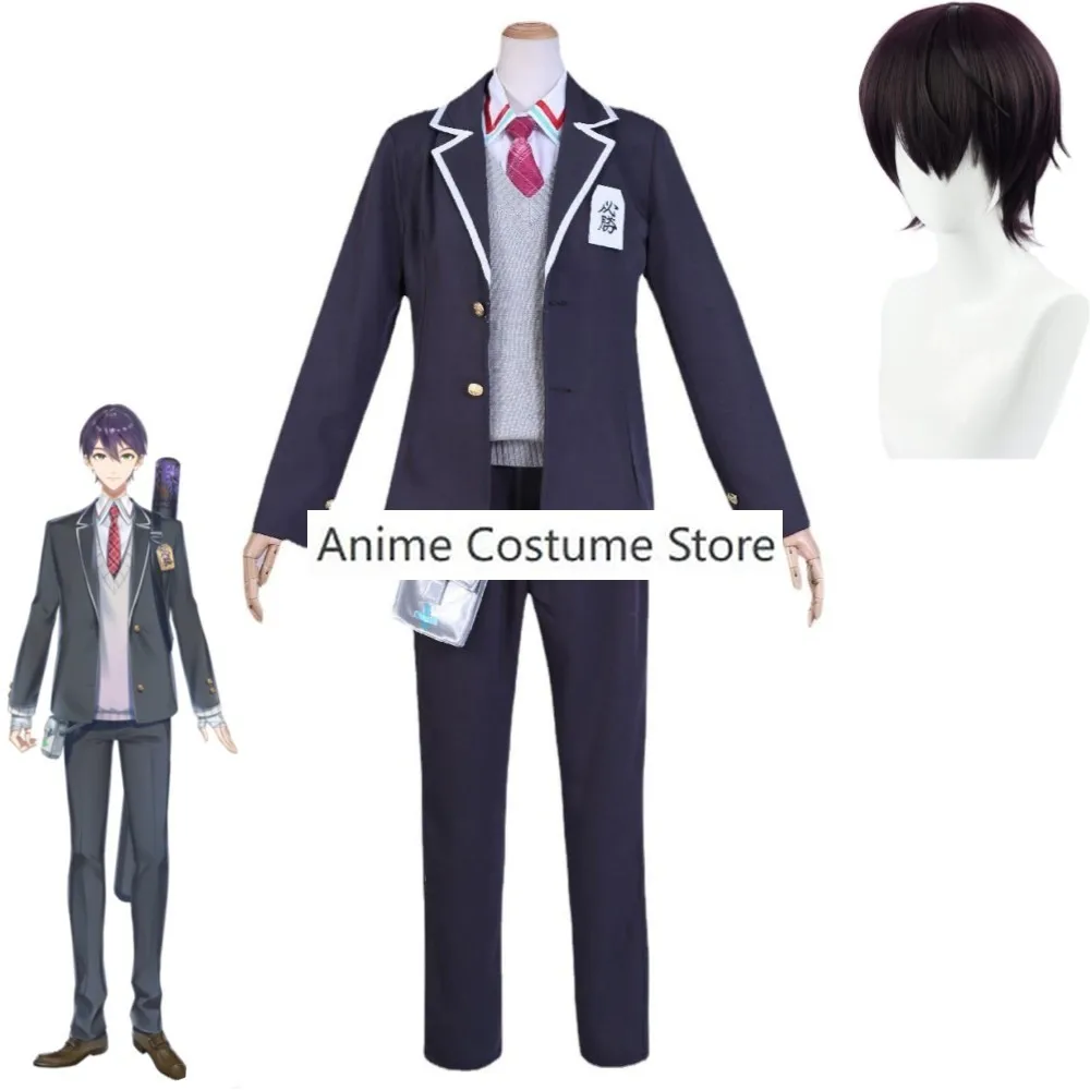 

YouTuber VTuber NIJISANJI Kenmochi Toya Cosplay Costume Wig Anime Man Woman School Uniform Halloween Carnival Party Suit