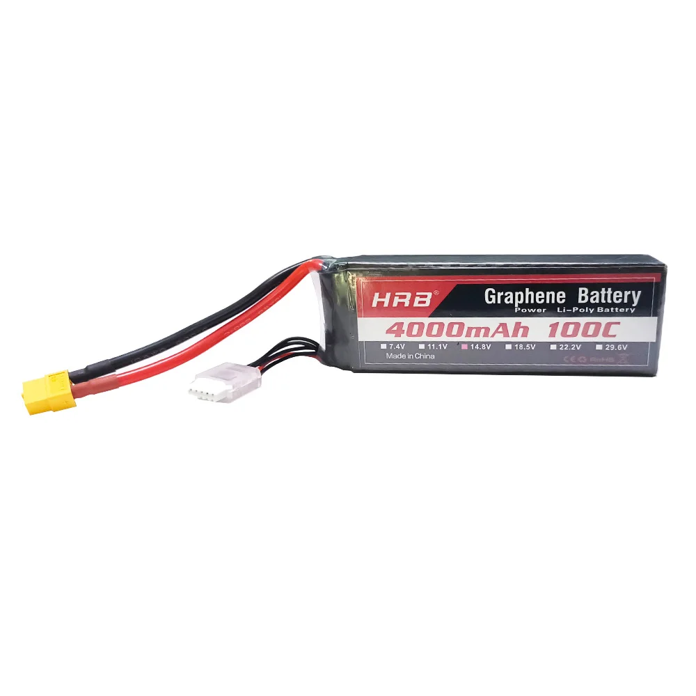 HRBグラフェンバッテリー 4000mAh 4S 14.8V 100C XT60 Deans XT90 T EC5 5S 18.5V 6S 22.2V RCヘリコプター 飛行機 車 ボート 戦車 パーツ