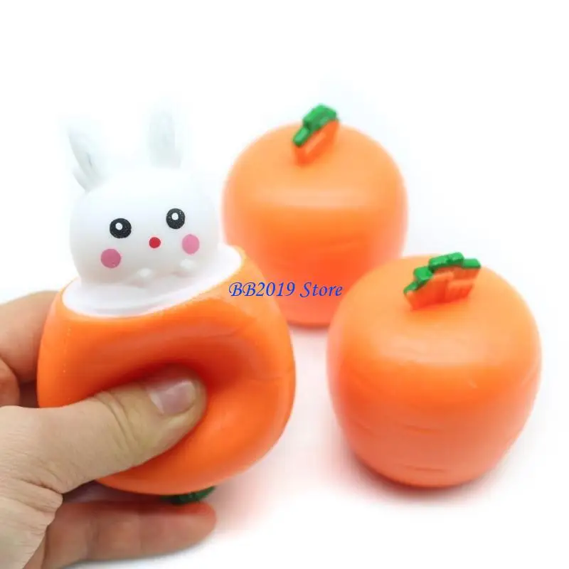 Q0KB Knijpbare TPR-speelgoed Cartoon Konijn Knijpbeker Speelgoed Grappig Cadeau Bureau Decor