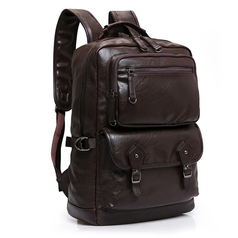 

2023 New Men Backpacks Fashion High Quality Leather Male Korean Student Backpack Boy Business Laptop School Computer Bags