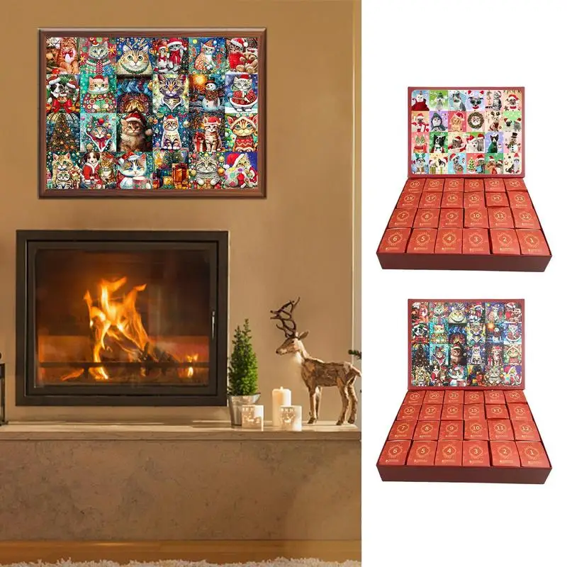 Christmas Cats Jigsaw Puzzles Cat Countdown Christmas Puzzle Christmas Countdown Calendar Jigsaw Puzzle For Kids