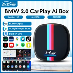 ワイヤレスCarplayマルチメディアアダプター,Bluetooth 6125,GPS,自動接続,bmw,mmb,android 13,qualcomm 5.2,8コア,aiボックス,8 128g