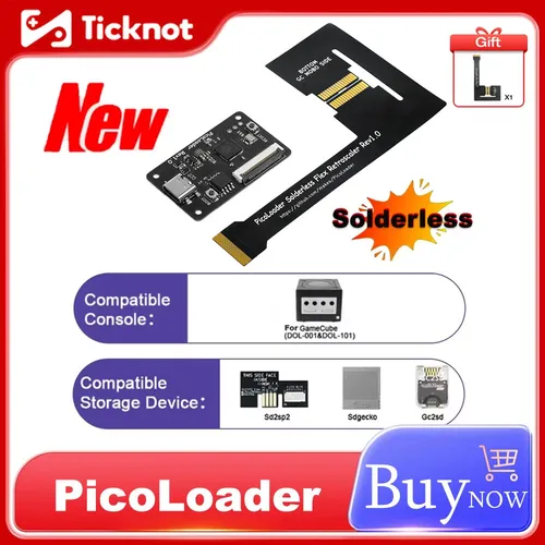PicoLoader sin soldadura para GameCube Open Source basado en RP2040 para consola NGC DOL-001/DOL-101, compatible con lanzamiento de Software de elaboración casera