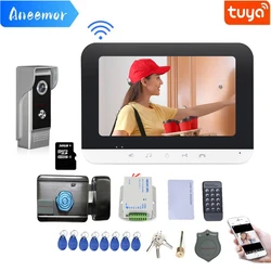 WiFi Intercom with Electric Lock 3A Power Supply Outdoor Doorbell Camera Wireless Tuya Video Door Phone for Home Security System